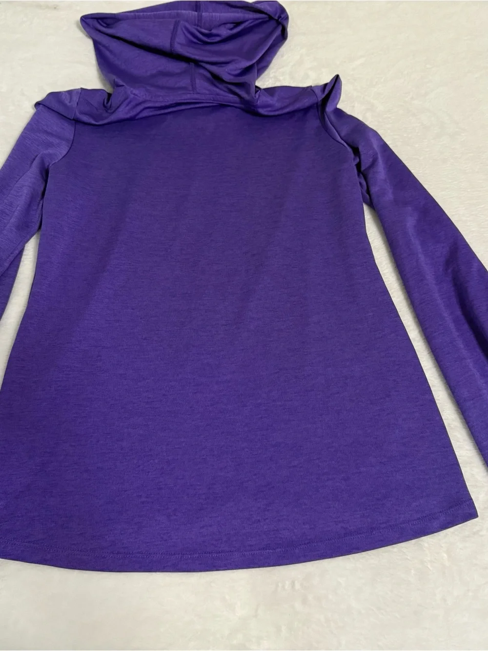 BCG Girls XL 16 Purple Lightweight Performance Hoodie Long Sleeve Thumbholes